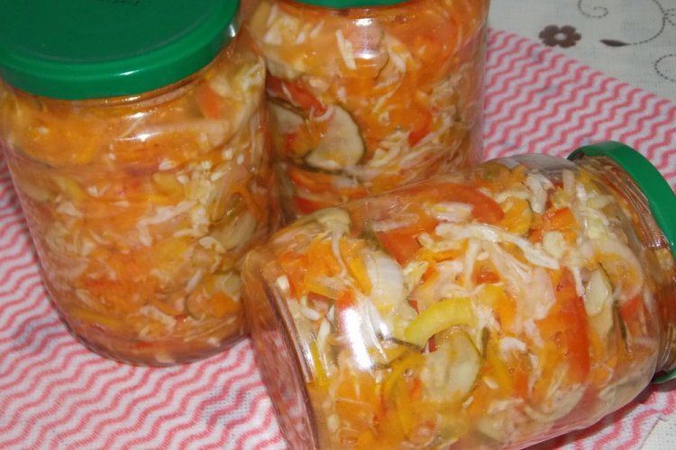 Салат из переросших огурцов с капустой на зиму