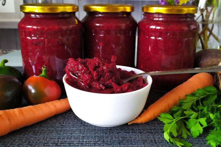Салат из свеклы без лука на зиму