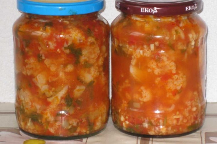 Кабачки с рисом и цветной капустой на зиму