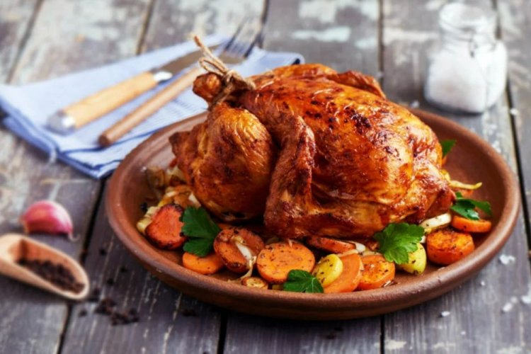 Фаршированная курица-гриль в духовке