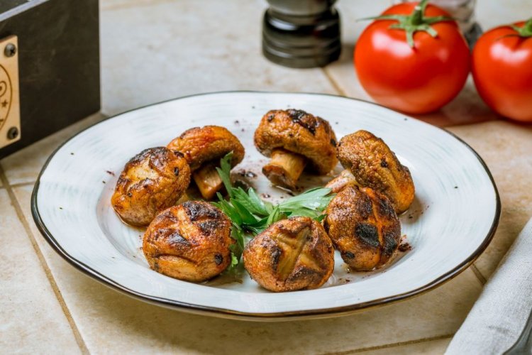 Шампиньоны на гриле без маринования