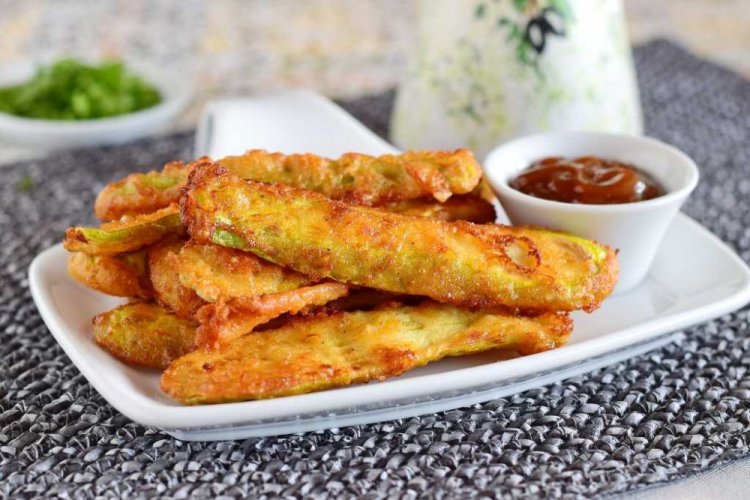 Кабачки на гриле, жаренные в майонезном кляре