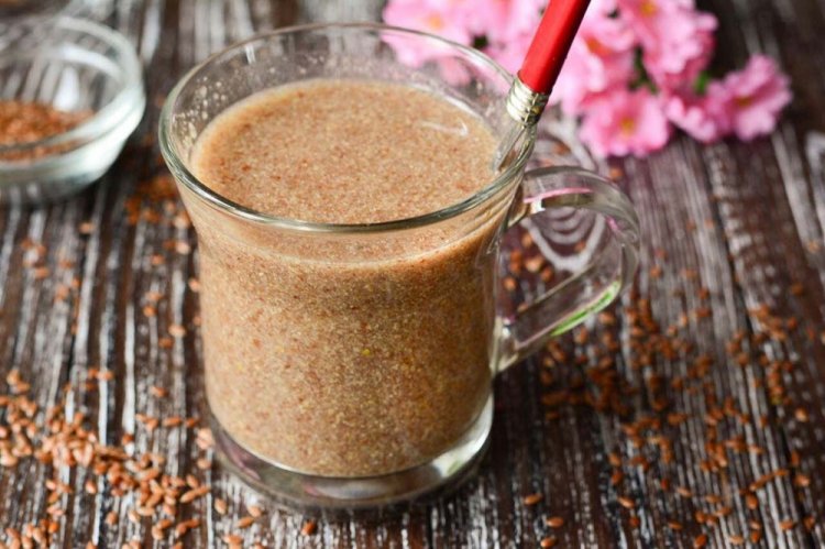 Кисель с медом и семенами льна