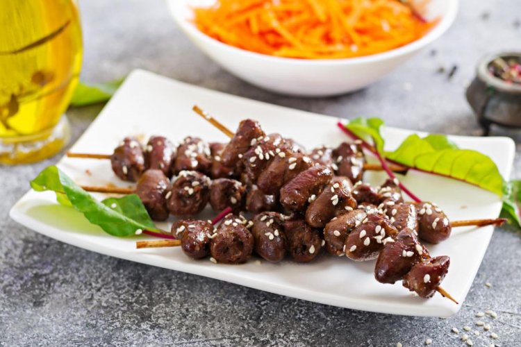 Острый шашлык из куриных сердечек по-корейски
