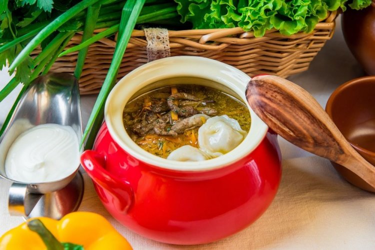 Пельмени с грибами в духовке