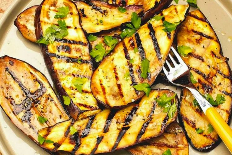 Баклажаны в медово-горчичном маринаде на гриле