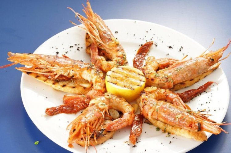 Лангустины в горчичном маринаде на мангале