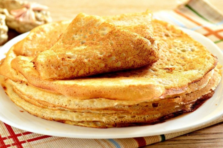 Дрожжевые блины на майонезе