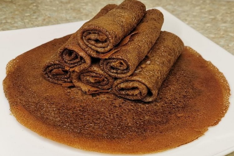 Шоколадные ПП блины из рисовой муки на воде