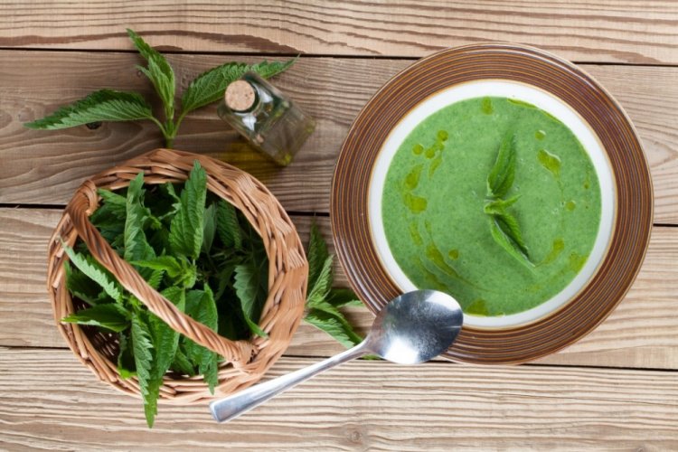 Крем-суп из крапивы с рисом