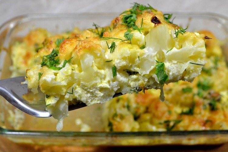 ПП запеканка из кабачков и цветной капусты