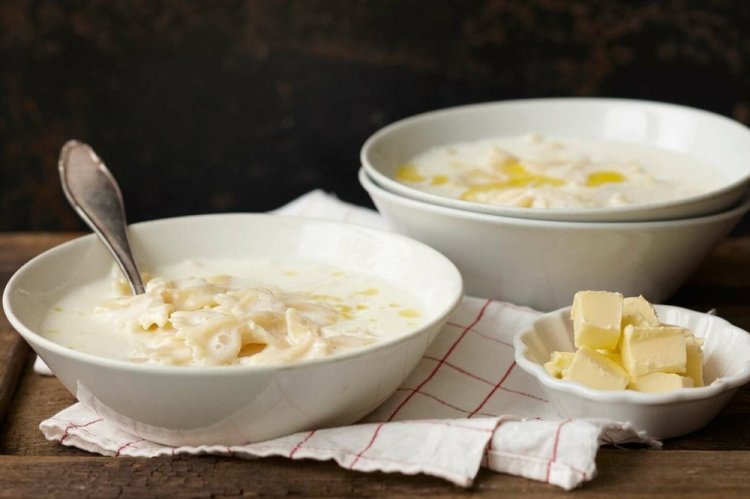 Молочный суп с макаронами
