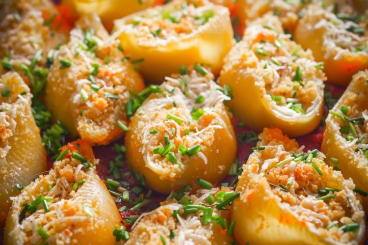 Фаршированные макароны в духовке