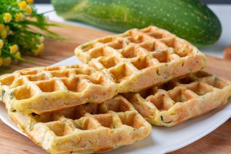 Вафли из кабачков с творогом