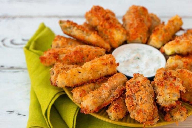 Кабачки в сметанном кляре и панировке