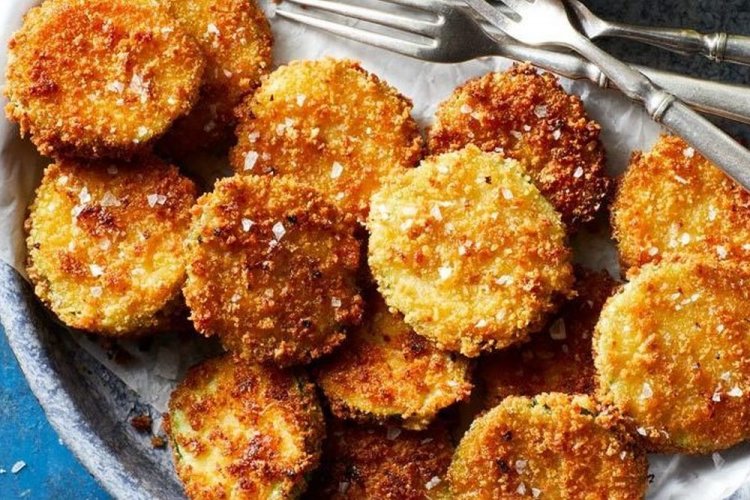 Кабачки в панировке из овсяных хлопьев