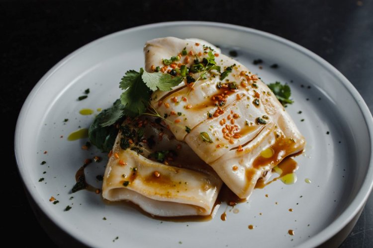 Кальмары в тайском соусе на гриле