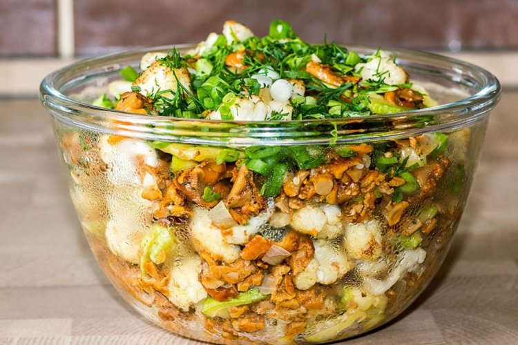 Маслята с цветной капустой