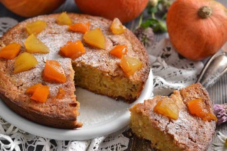 Пирог с тыквой на молоке