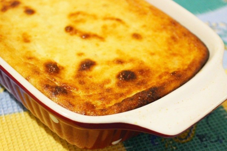 Творожная запеканка со свекольной ботвой