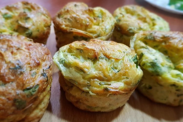 Творожные маффины с кабачком