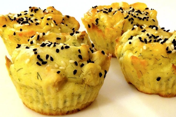 Творожные маффины с картошкой
