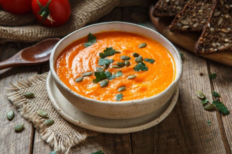 Томатный суп-пюре с тыквой