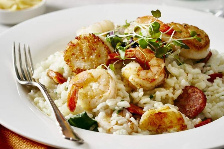 Рис с морскими гребешками