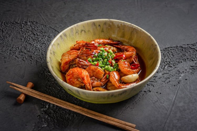 Тайские креветки в устричном соусе