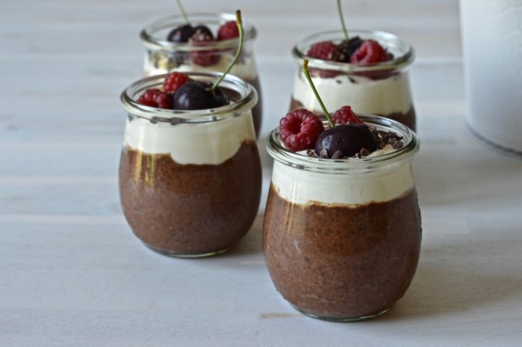 Шоколадный чиа-пудинг с йогуртом