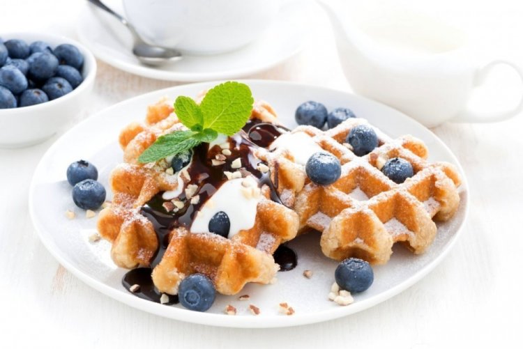 Творожные вафли на завтрак