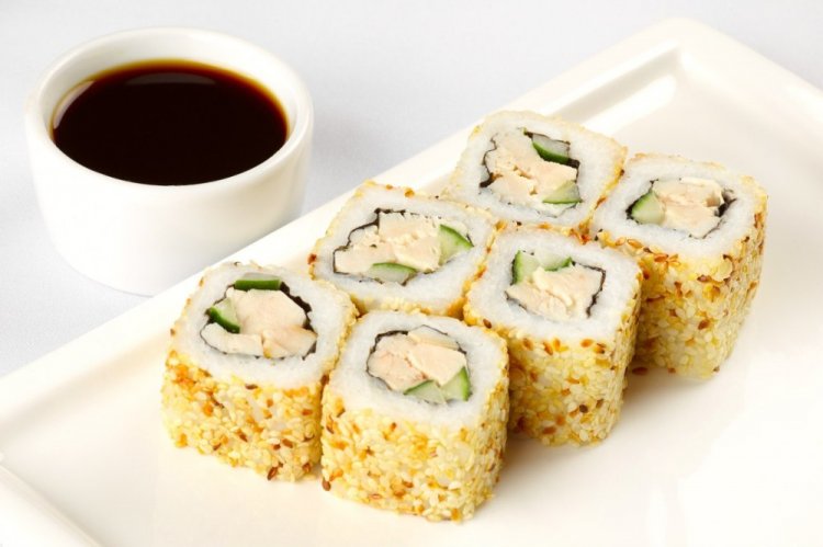 Начинка с тофу и курицей для роллов