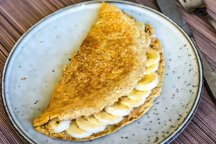 Овсяноблин с творогом и бананом