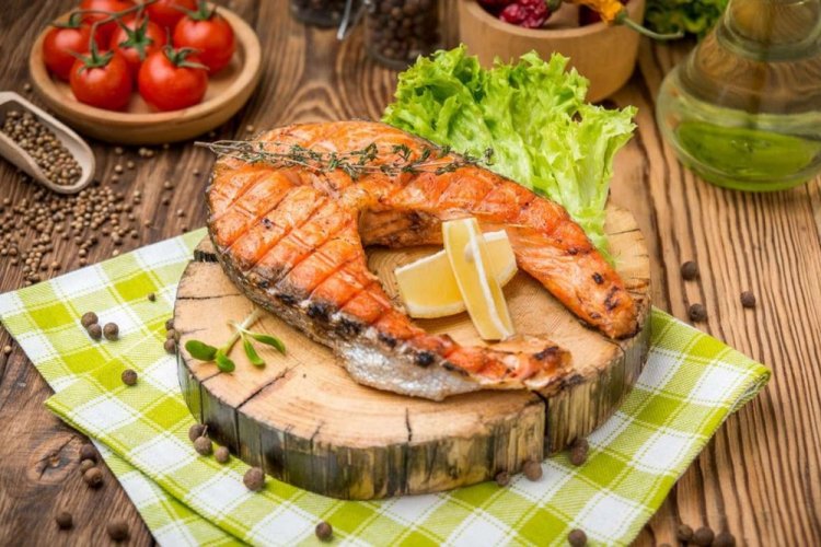 Стейк из семги на сковороде-гриль