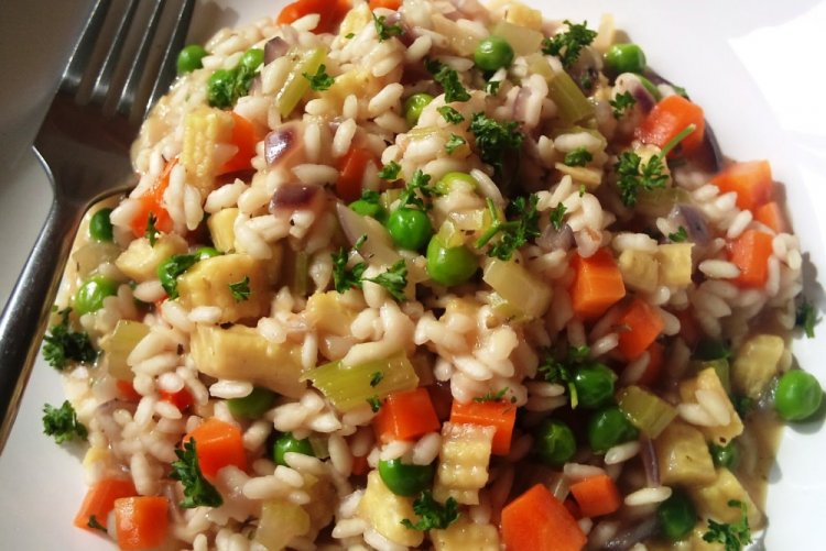 Ризотто с грибами и овощами