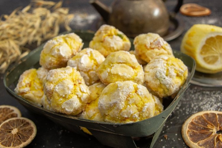 Лимонное печенье с трещинками