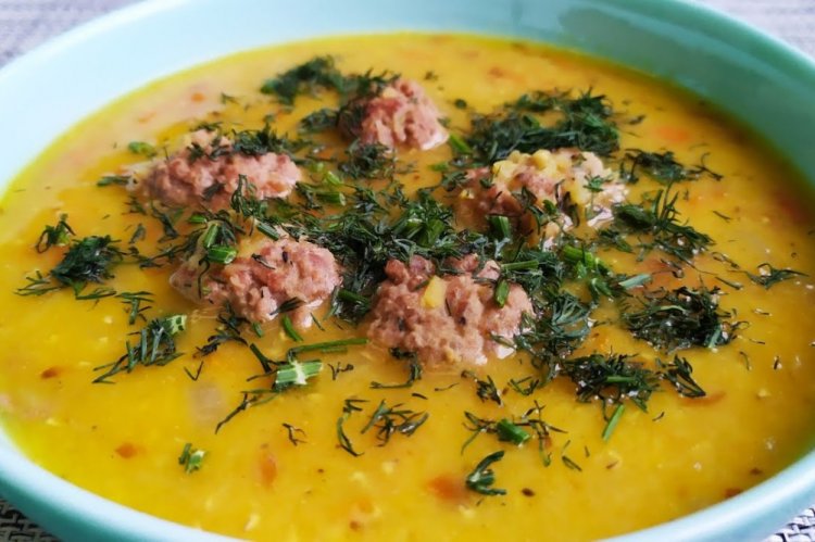 Суп с чечевицей и фрикадельками