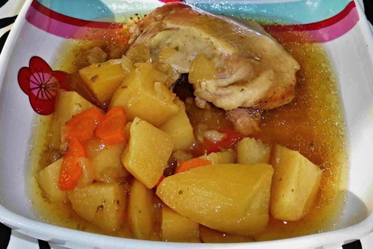 Жаркое из копченой курицы