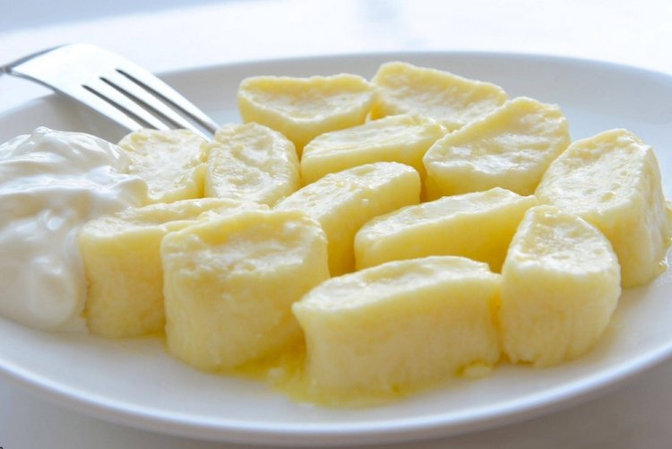 Ленивые вареники с бананом