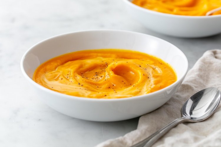 Пюре из тыквы с молочным соусом