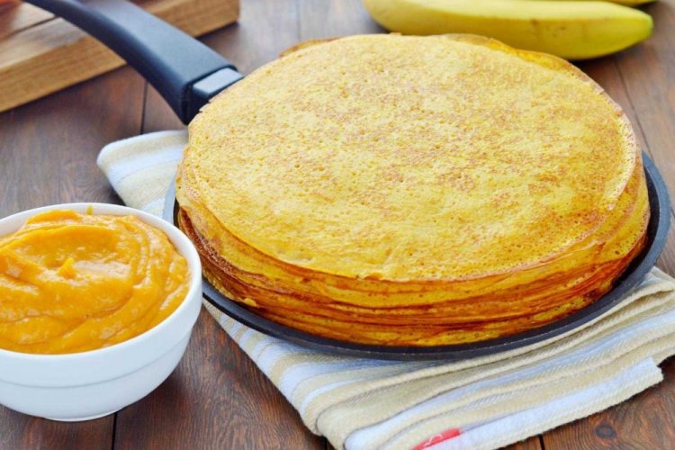 Блины из тыквы на молоке