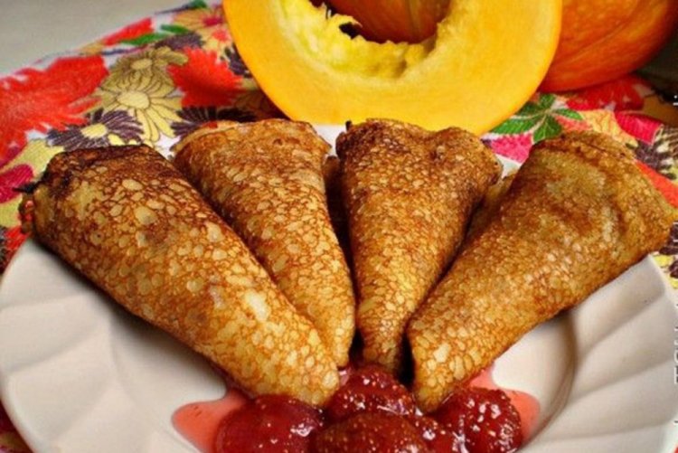 Блины из тыквы на воде