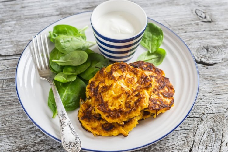 Драники из тыквы и батата