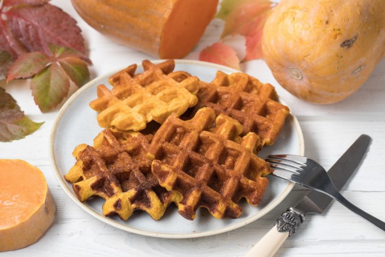 Тыквенные вафли на кефире