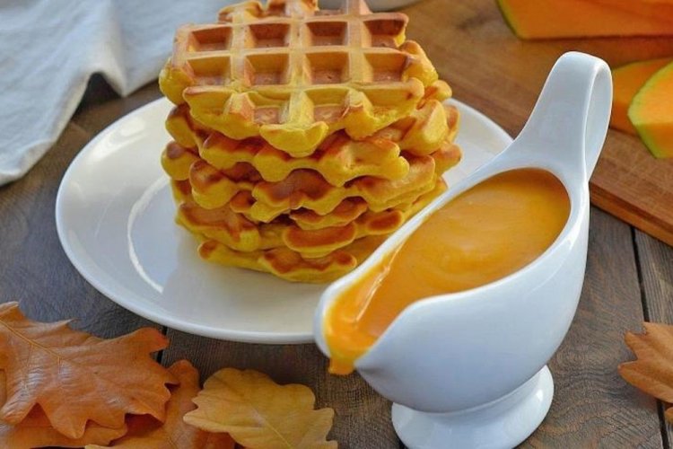 Тыквенные вафли с творогом