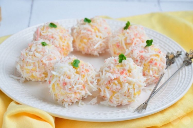 Крабовые шарики с кукурузой