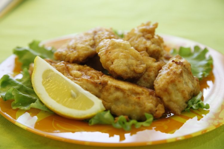 Горбуша в кляре с соевым соусом