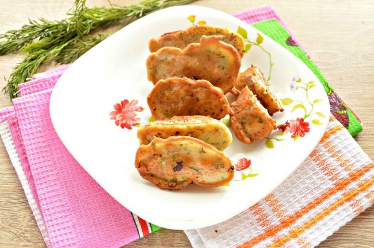 Горбуша в кляре с зеленью