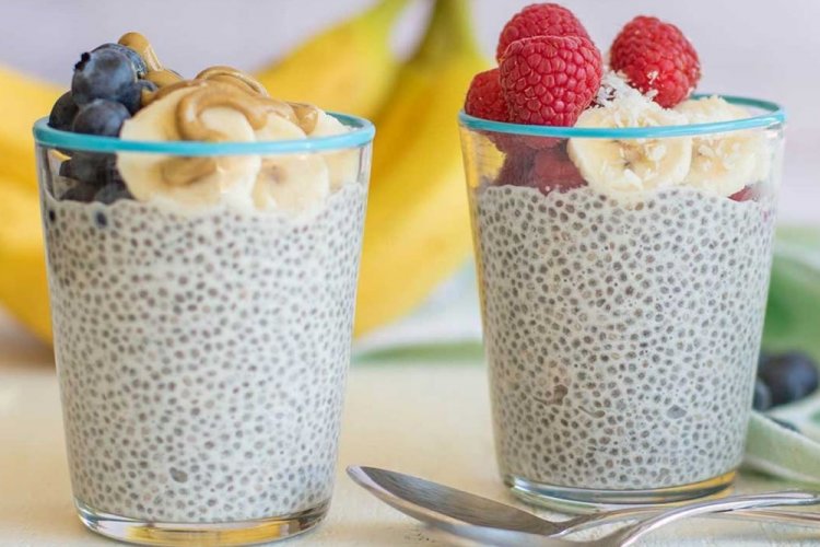 Молочный ПП пудинг с семенами чиа