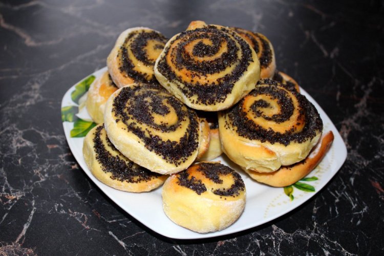 Творожные булочки с маком